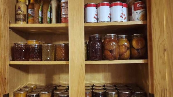 Cupboard with jars